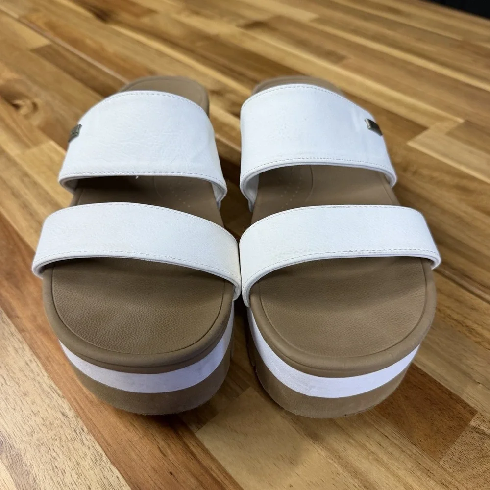 Reef Cushion Banded Horizon 2.5 White Size 8 Platform Strappy Sandals Slides